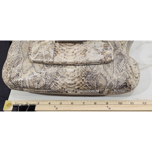 Coach Leather Kristin Shoulder Bag Python Embossed Neutral Snake Hobo Purse - Picture 13 of 16